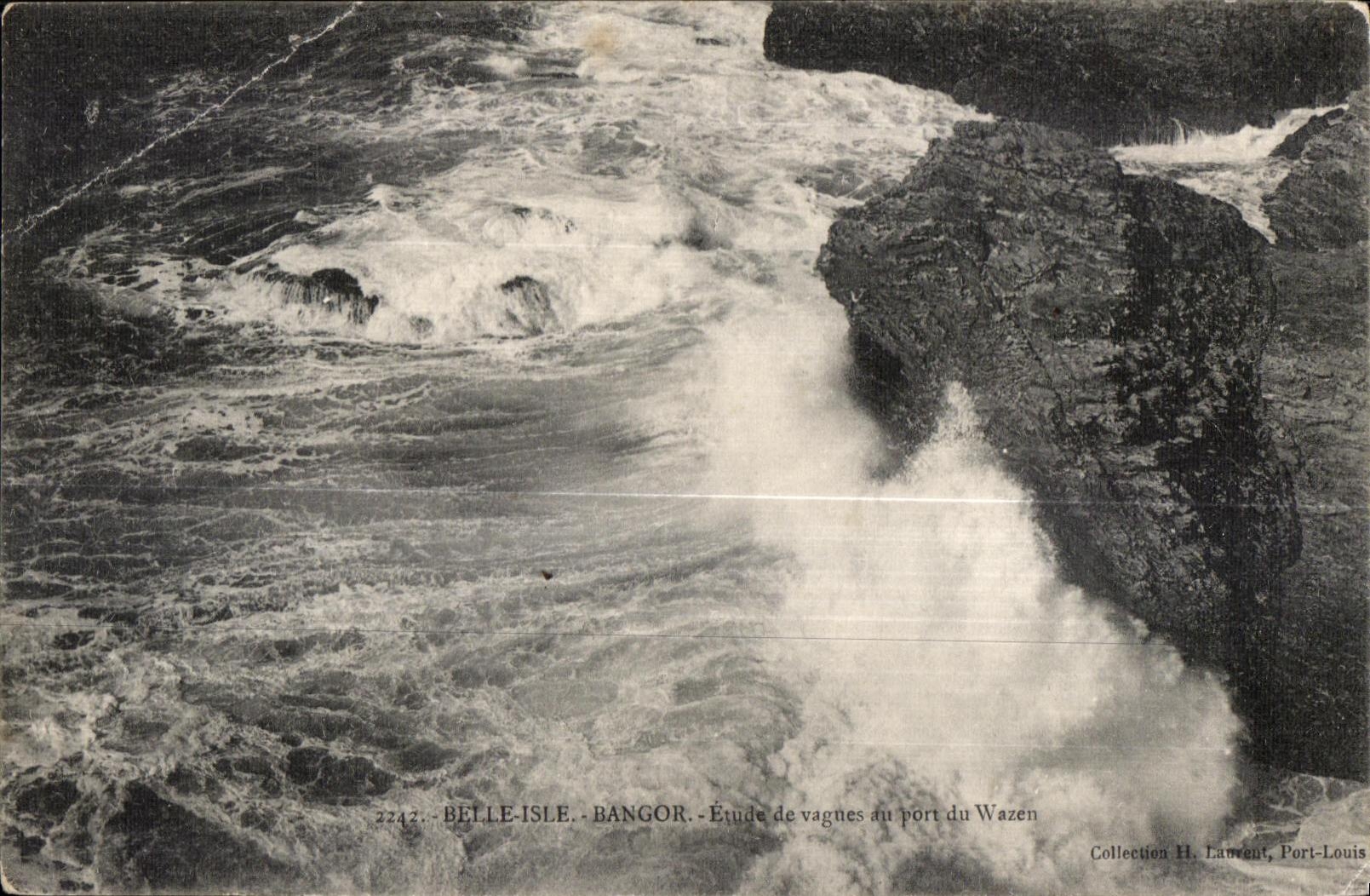 Belle-Île - Bangor - Studie von Wellen am Hafen von Wazen — Sammlung H. Laurent, Port-Louis