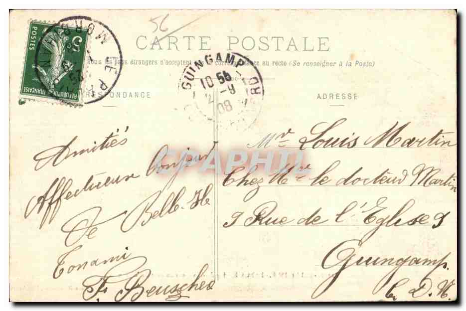 Belle-Île - Bangor - Studie von Wellen am Hafen von Wazen — Sammlung H. Laurent, Port-Louis — Rückseite