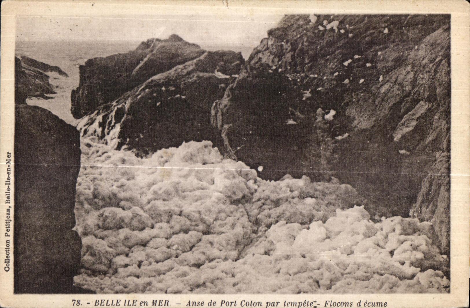 Belle-Île-en-Mer — Anse de Port-Coton par tempête — Flocons d'écume — Collection Petitjean, n°78