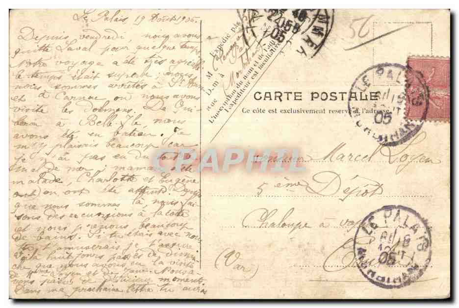 Rochers de Port Donnant — Belle Île-en-Mer — V.P. Farn — n°1508 — Rückseite