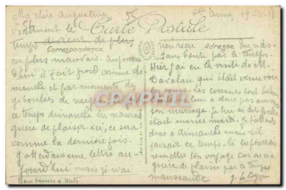 CPA Sainte Anne D auray La Vierge Miraculeuse — Rückseite