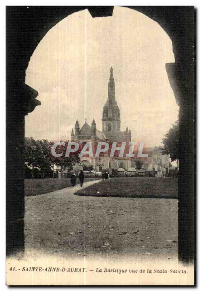 CPA Sainte Anne d Auray La Basilique vue de la Scala Sancta