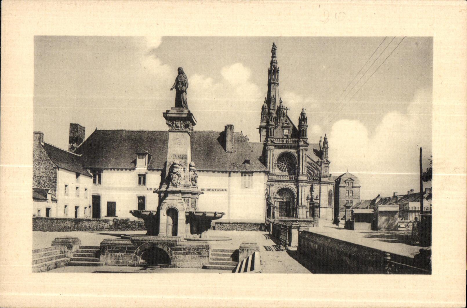 CPA Sainte Anne D Auray La Fontaine La Basilique 