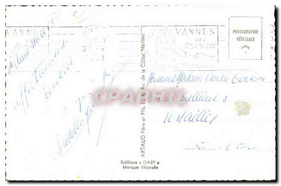 CPSM Sainte Anne d Auray  — Verso