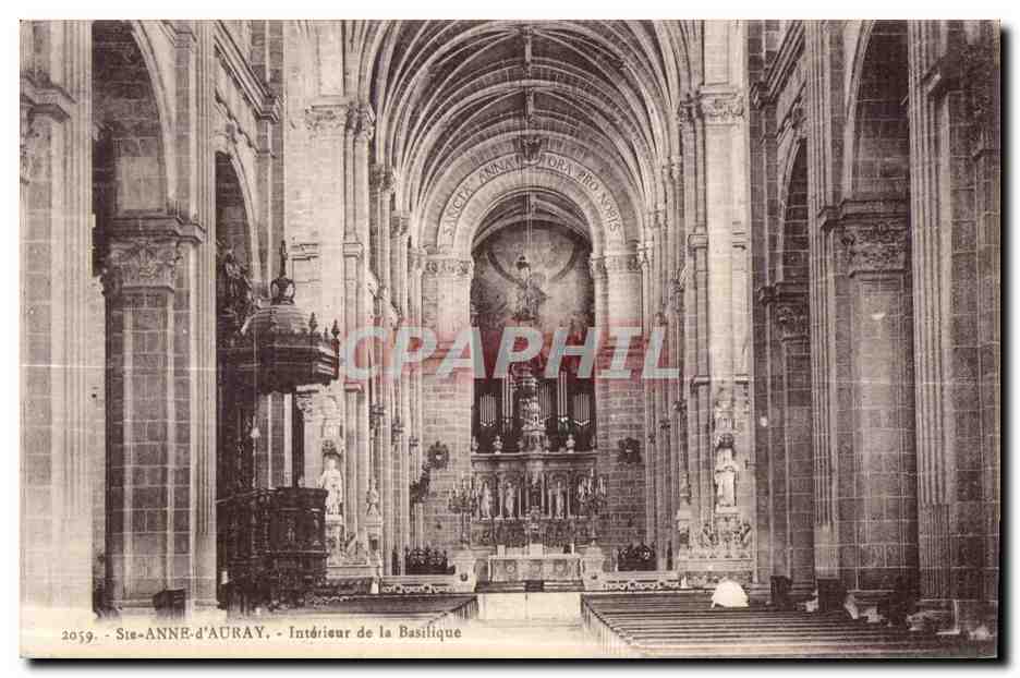 CPA Sainte Anne d Auray Interieur de la Basilique Orgue