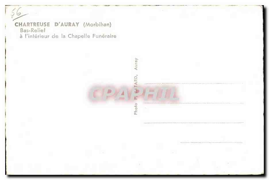 CPA Chartreuse D Auray (Morbihan) a l interieur de la Chapelle Funeraire — Verso