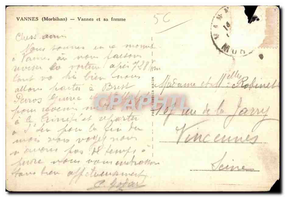 Vannes (Morbihan) — Vannes und ihre Frau — Cim — Rückseite