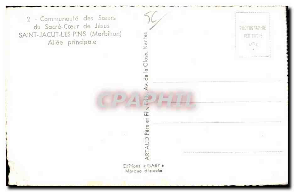 Église et bâtiments de la Communauté des Sœurs du Sacré-Cœur de Jésus — Saint-Jacut-les-Pins (Morbihan) — Éditions Gaby — Back