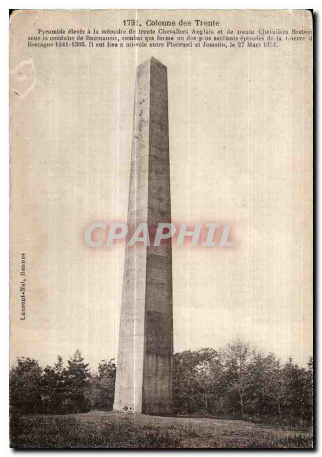 Colonne des Trente — Monument commémoratif du combat de Ploërmel et Josselin — Laurent-Né, Rennes