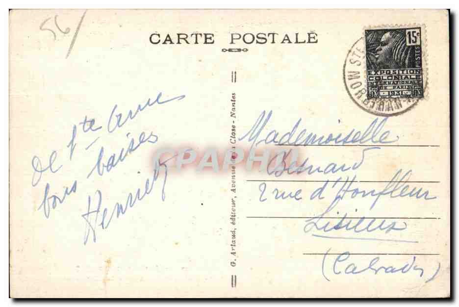 CPA Sainte Anne D Auray La Basilique et la Fontaine Miraculeuse Folklore Costume — Verso
