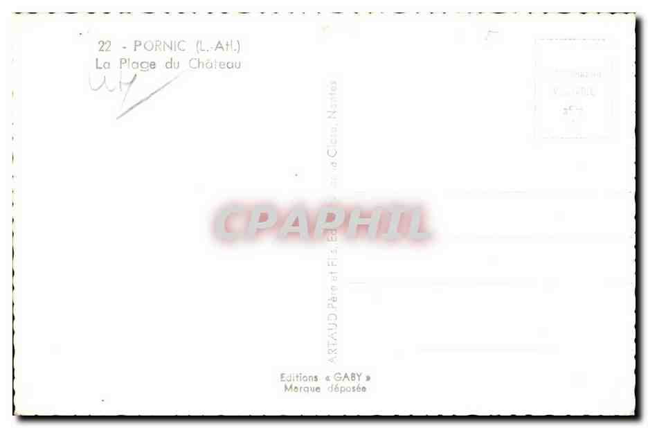 CPA Pornic (L -Atl) La Plage du Chateau — Rückseite