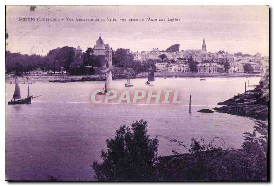 CPA Pornic (Loire-Inf ) Vue Generale de la Ville vue prise de I Anse aux Lapins