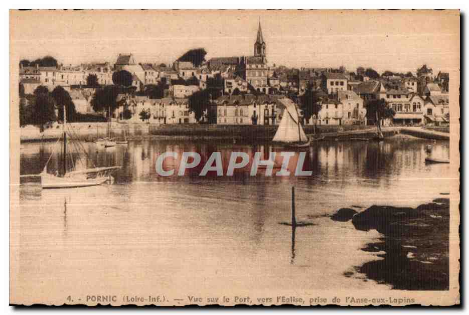 CPA Pornic (Loire-Inf ) Vue sur le Port vers I Eglise Prise de I Anse aux Lapins