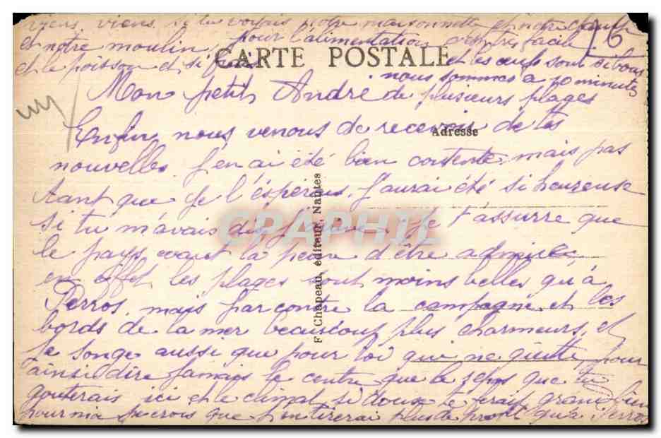 CPA Pornic (Loire-Inf ) Devant la Cote a la Noeveillard Bateaux — Rückseite