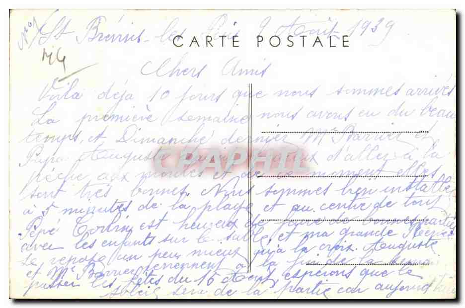 CPA St Brevin les Pins (L -Inf ) La Plage Maree Montante — Rückseite