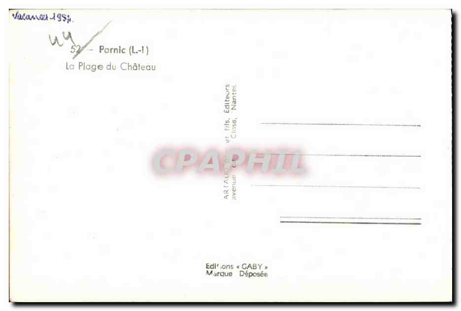 CPA Pornic (L -I) La Plage du Chateau — Rückseite