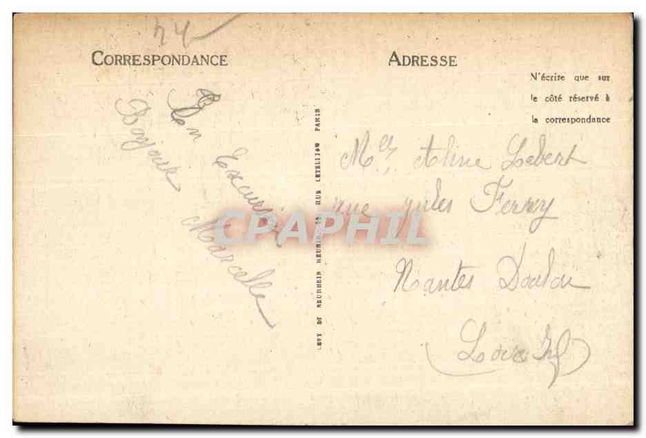 CPA Pornic Les Rochers de Gourmalon — Rückseite