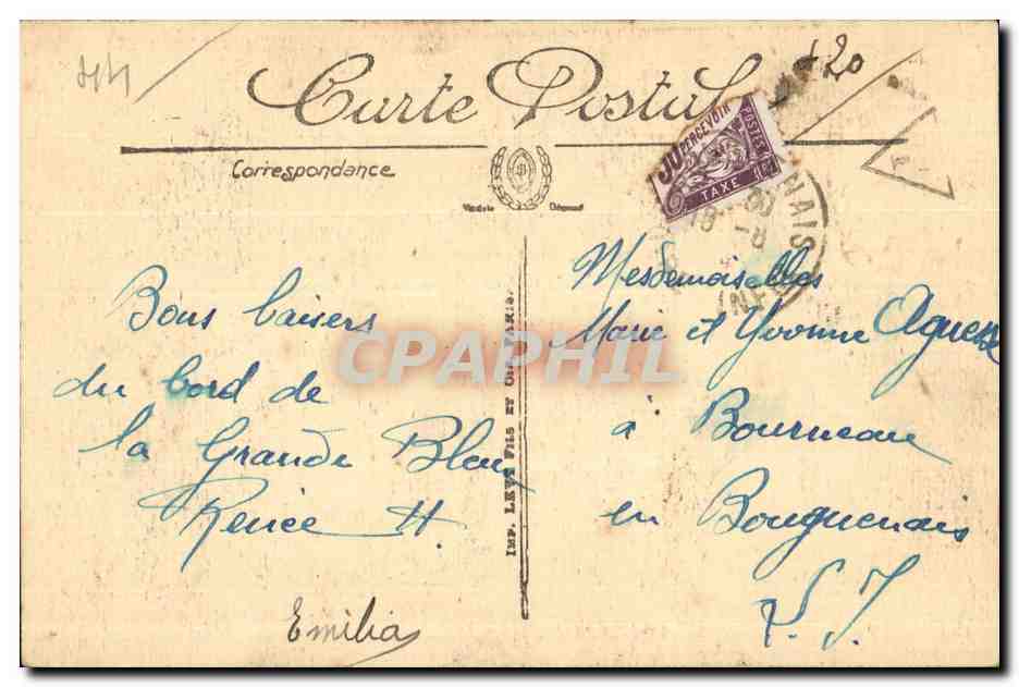 CPA Pornic Le Chateau et le Quai Bateau  — Rückseite