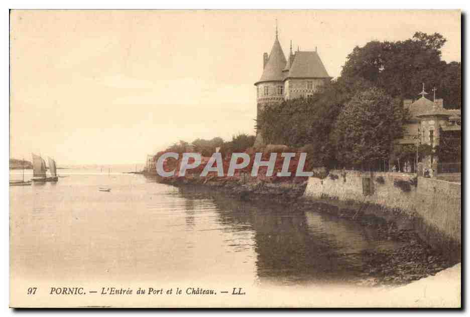 CPA Pornic L Entree du Port et le Chateau