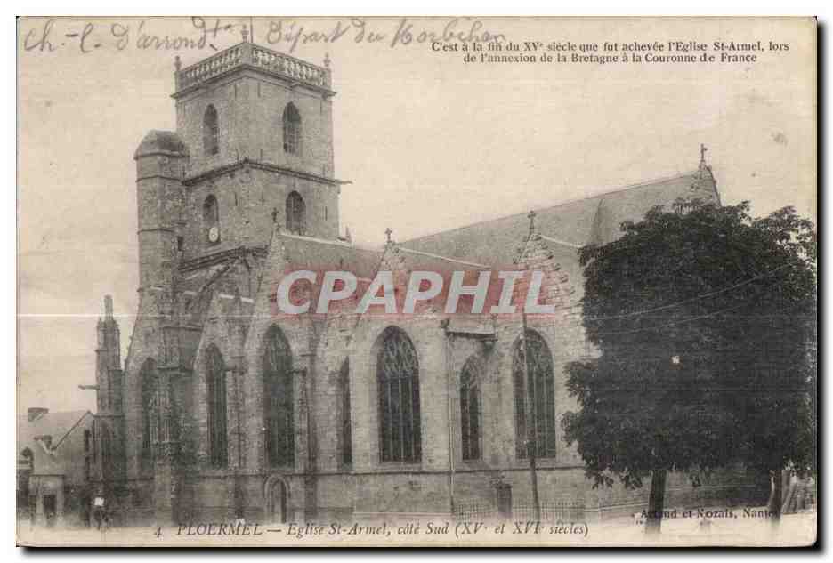 CPA Ploermel Eglise St Armel cote sud (XV et XVI siecles) 