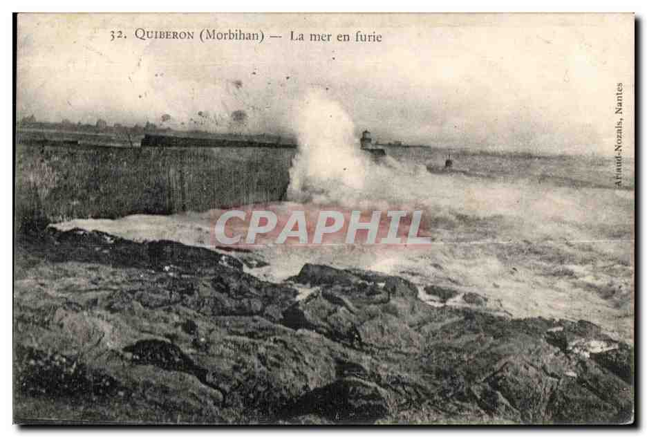 CPA Quiberon (Morbihan) La mer en Furie