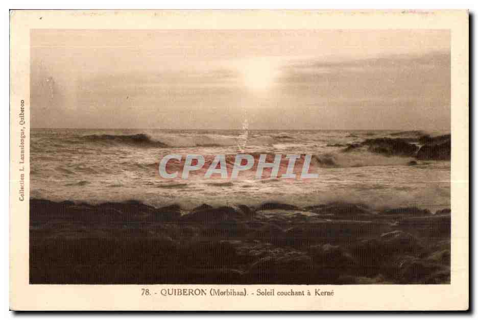 Quiberon (Morbihan) — Soleil couchant à Kerné — Collection L. Lannalongue, Quiberon