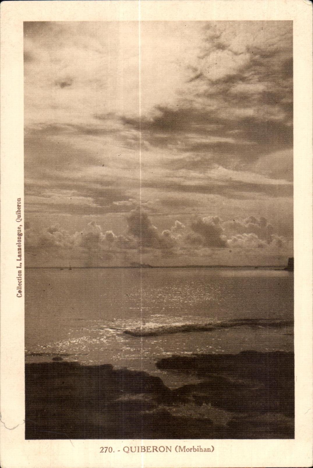 Quiberon (Morbihan) — vue de la mer et des rochers — Collection L. Lanzelongue, n° 270