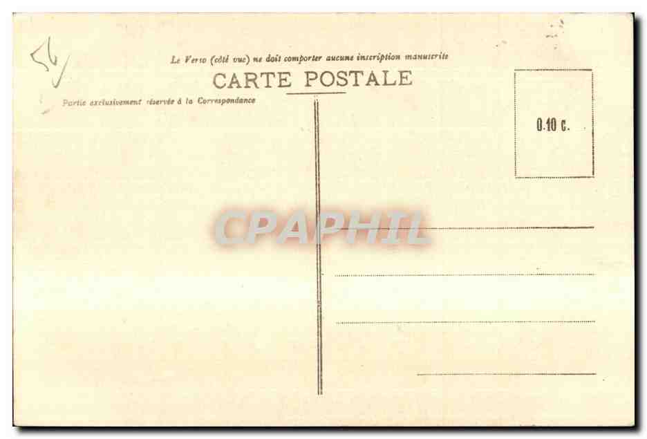 Presqu'île de Quiberon (Morbihan) — Dans les couloirs de Port-Bara — La mer écumante — Collection L. Lannelongue, Quiberon — Verso