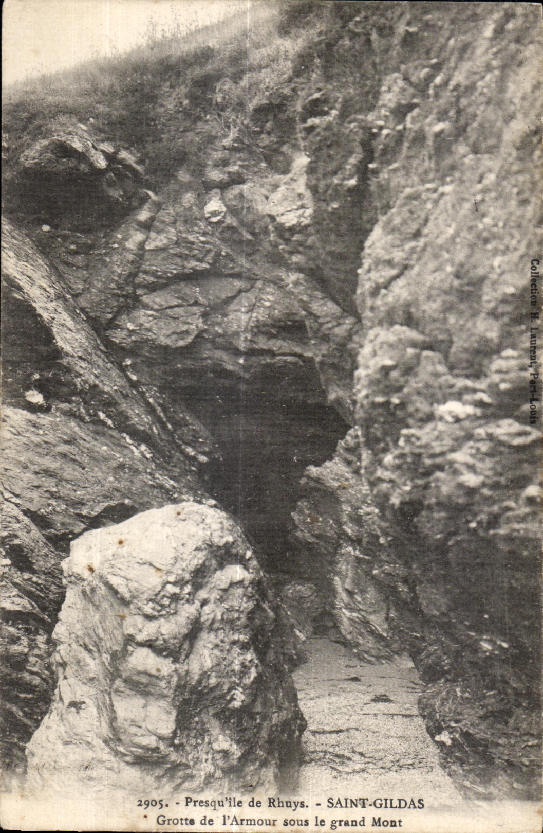 Grotte de l'Armour sous le grand Mont — Presqu'île de Rhuys — SAINT-GILDAS — H. Laurent, Perr-Louh