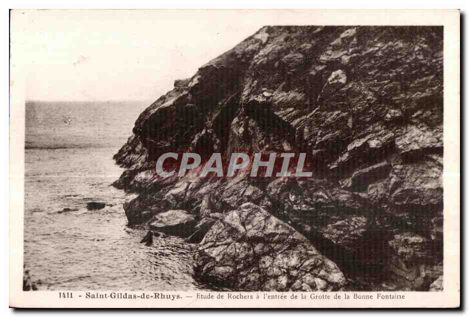 Saint-Gildas-de-Rhuys — Étude de rochers à l'entrée de la grotte de la Bonne Fontaine — Laurent-Nel, Ittennes