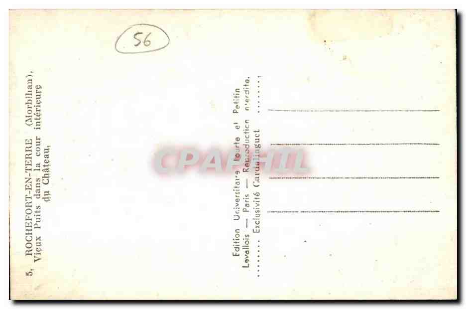 Rochefort-en-Terre — Cour intérieure du château avec puits — Édition Universitaire Paris — Rückseite