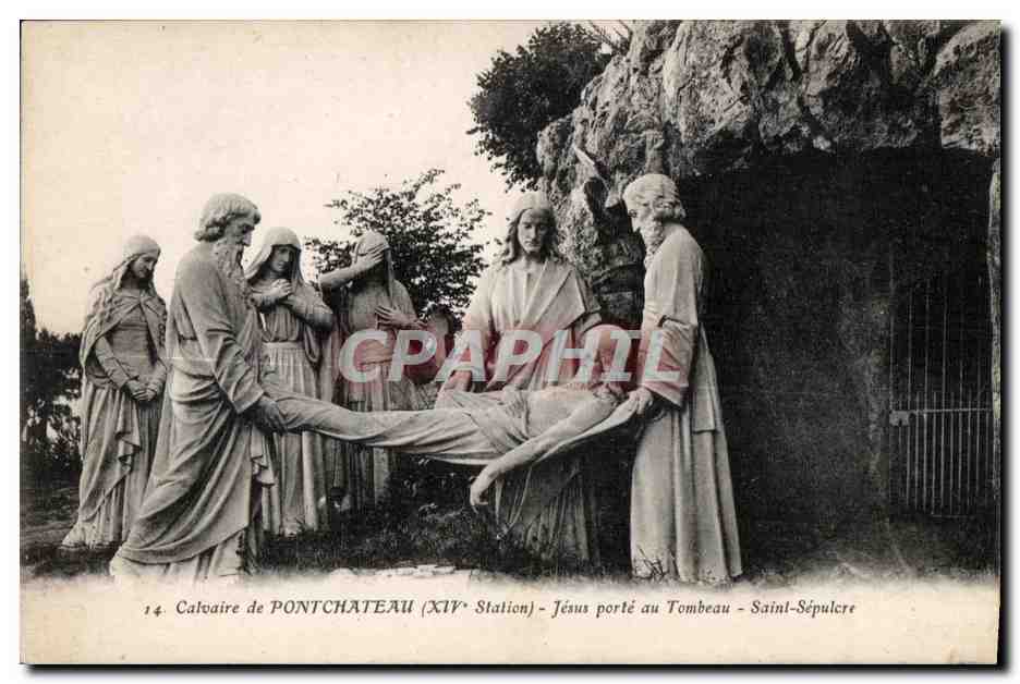 CPA Calvaire de Pontchateau (VIII Station) Jesus porte au Tombeau Saint Sepulcre