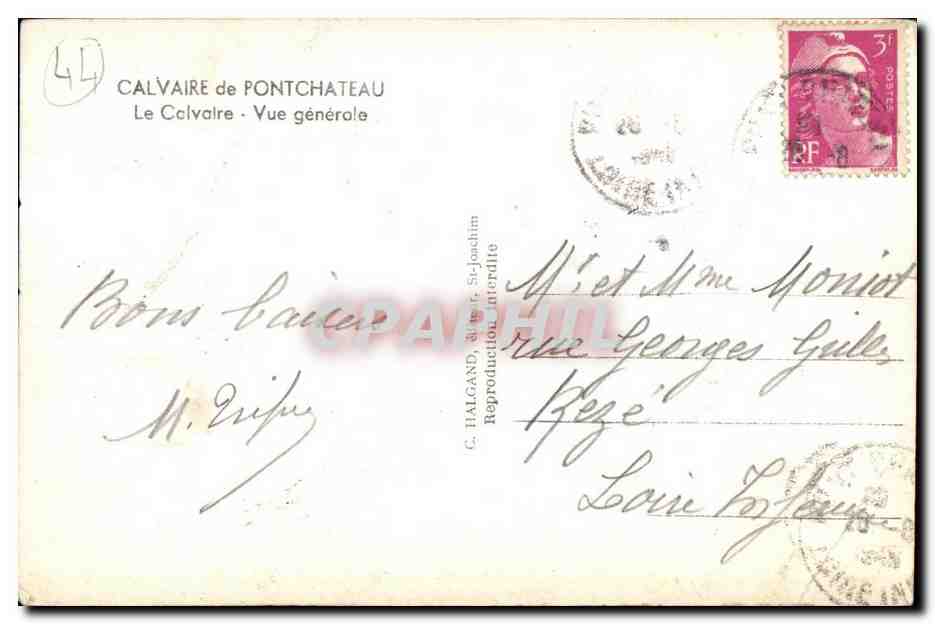CPA Calvaire de Pontchateau Le Calvaire Vue generale — Rückseite