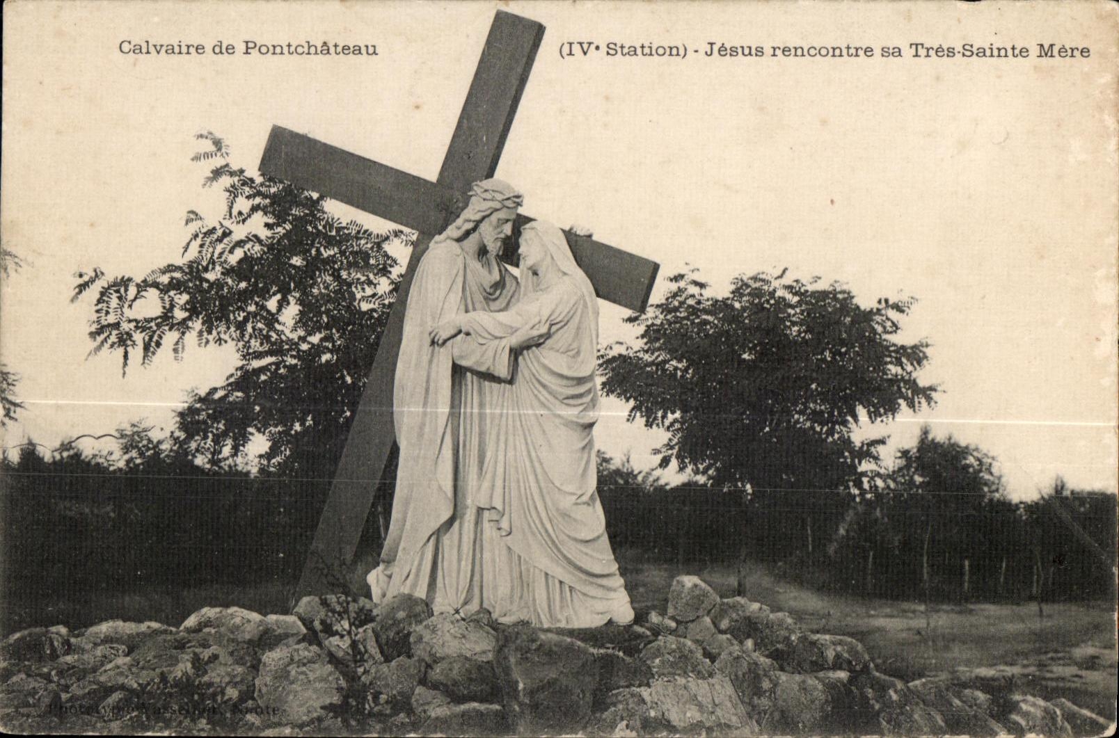 CPA Calvaire de pontchateau (IV Station Jesus rencontre sa tres sainte mere