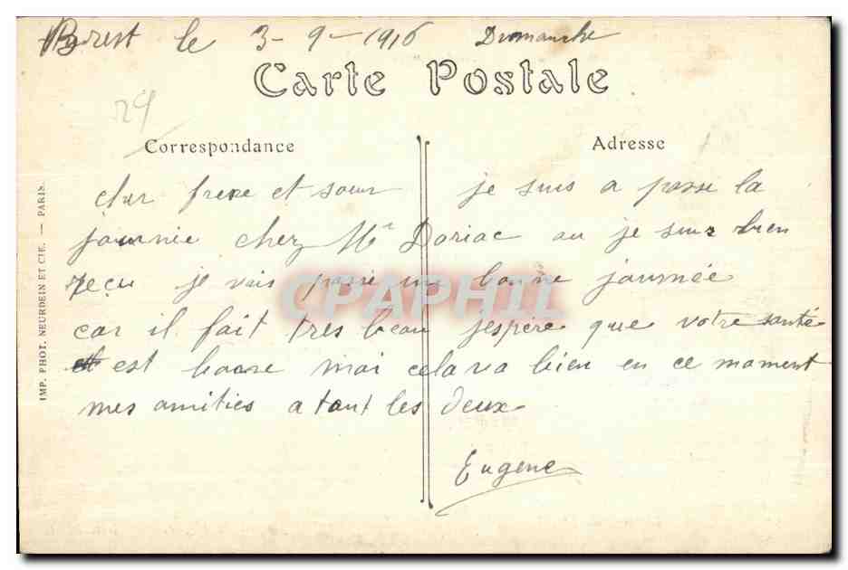 CPA Brest L entree du chateau caserne du 19 regiment de ligne — Rückseite
