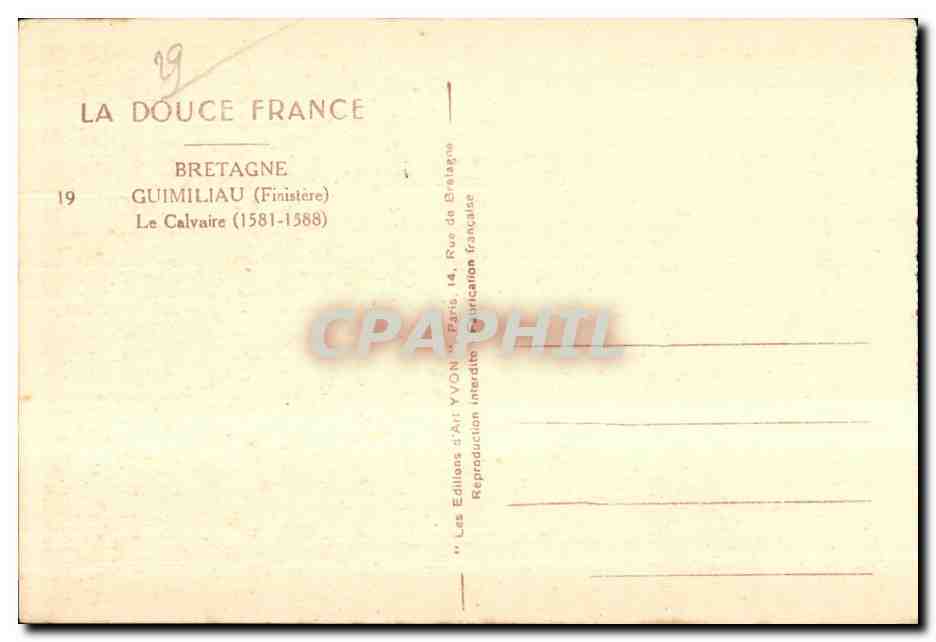 Le Calvaire — Guimiliau (Finistère) — Éditions d'Art YVON — Rückseite