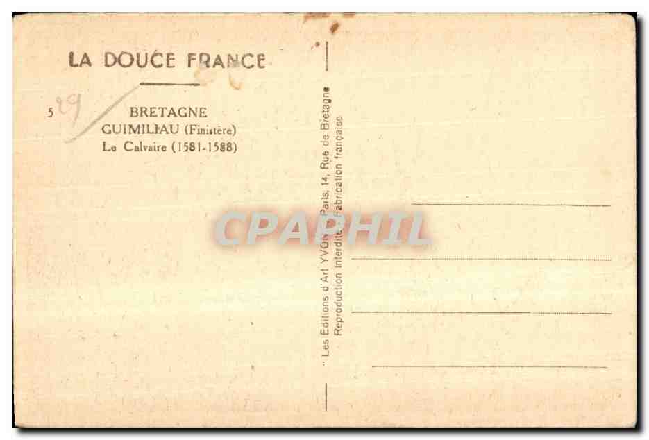 Calvario de Guimiliau — Bretaña — Ediciones de Arte Guimiliau — Reverso
