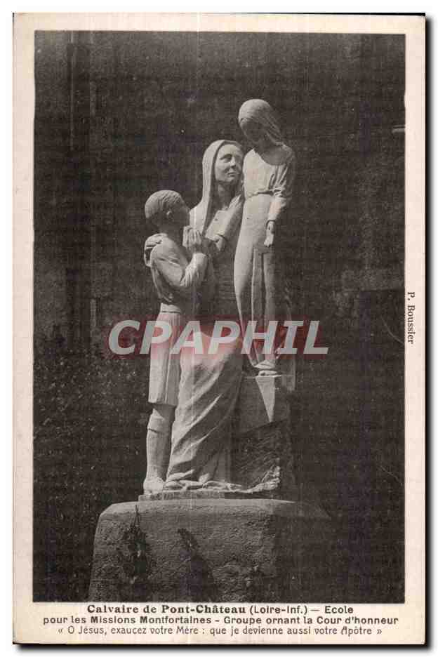 CPA Calvaire De Pontchateau (Loire inf) Ecole Pour les Missions Montfortaines Groupe ornant la Cour d honneur