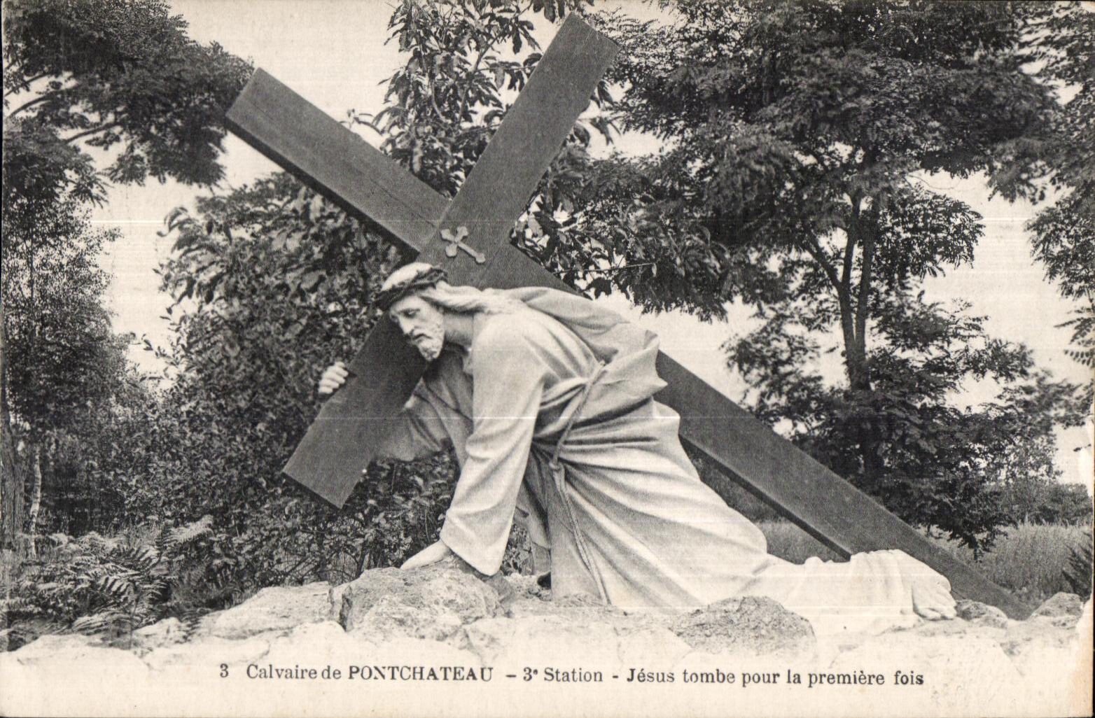 CPA Calvaire De Pontchateau Station Jesus tombe pour la Premiere fois