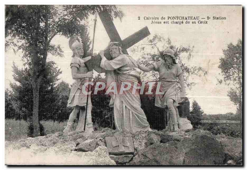 CPA Calvaire de Pontchateau Station Jesas est charges de sa Croix