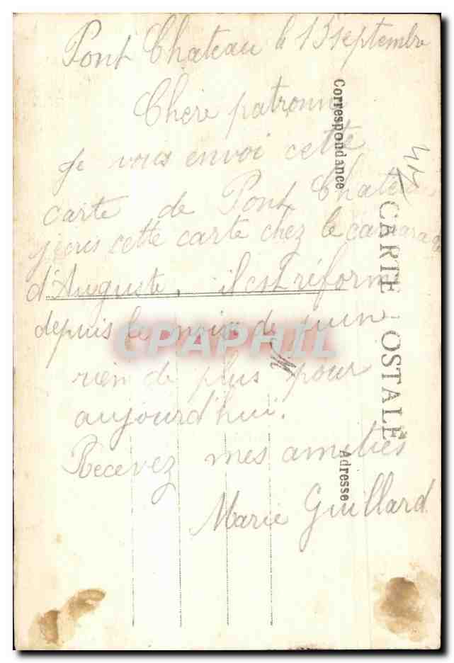 CPA Calvaire De Pontchateau Groupe de la Nativite — Rückseite