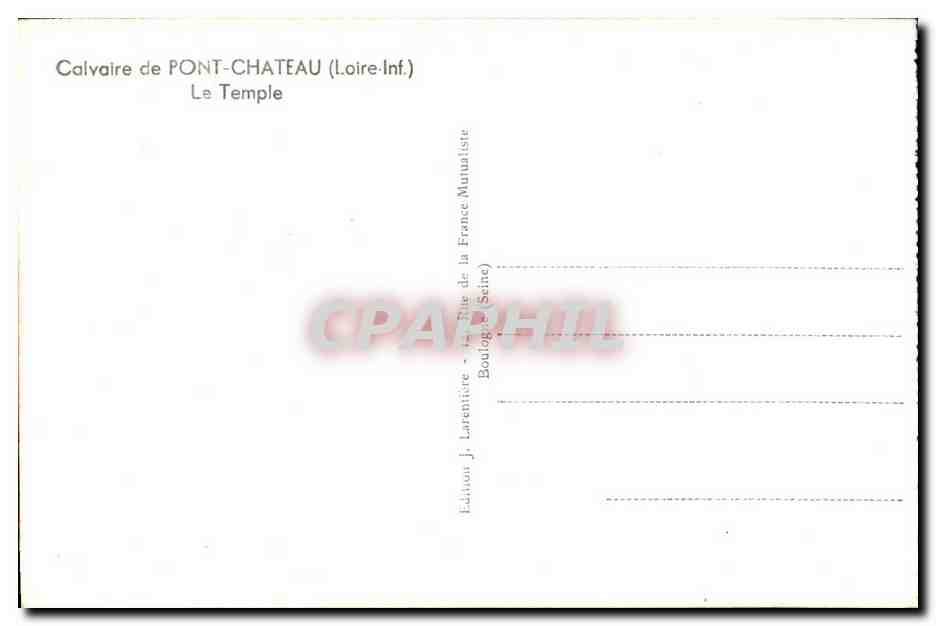 CPA Calvaire de Pont Chateau (Loire Inf) Le Temple — Rückseite