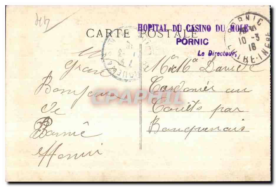 CPA Pornic (Loire Inf) Le Port pres du Chateau Bateau  — Back
