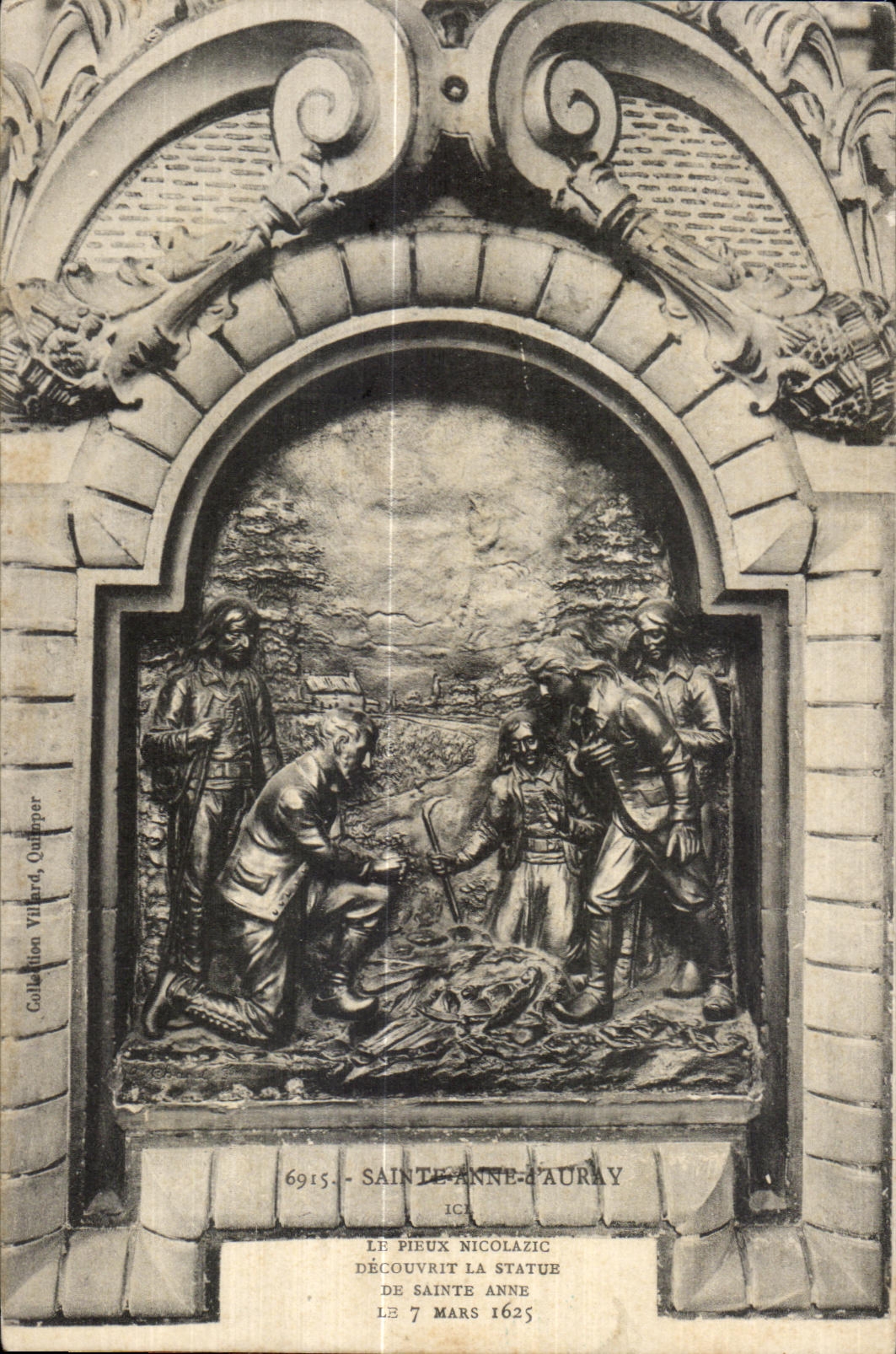 Découverte de la statue de Sainte-Anne à Auray — Collection Villard, Quimper — n° 6915