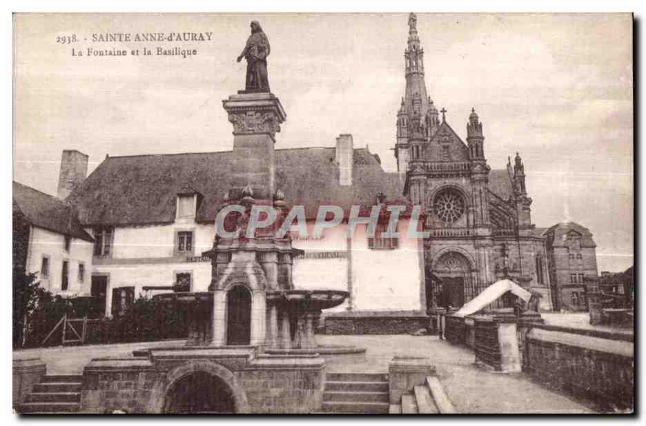 Sainte-Anne-d'Auray — La Fontaine et la Basilique — Éditeur : BERTHON