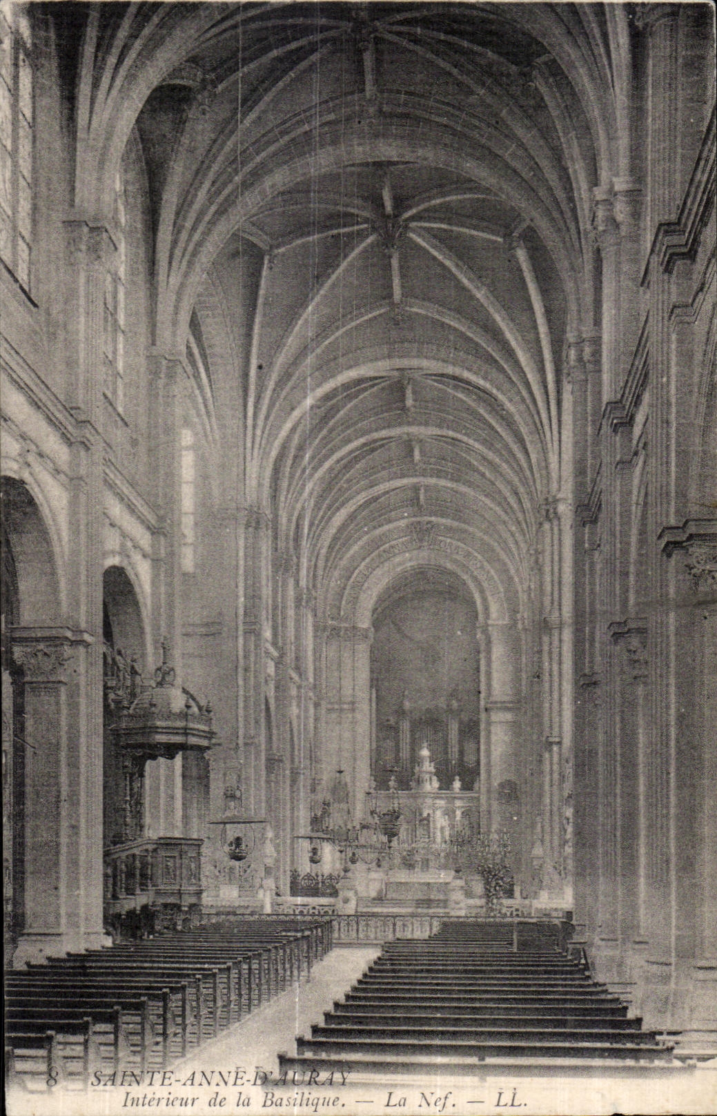 CPA Sainte Anne D Auray Interieur de la Basilique La nef Orgue 