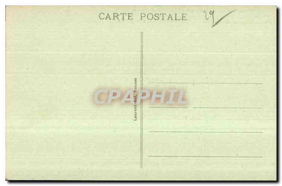 Chapelle Saint-Fiacre, près LE FAOUET (XVe siècle) — légende sur les outils transportés par des anges — éditeur Laurent-Ndl, Rennes — Verso
