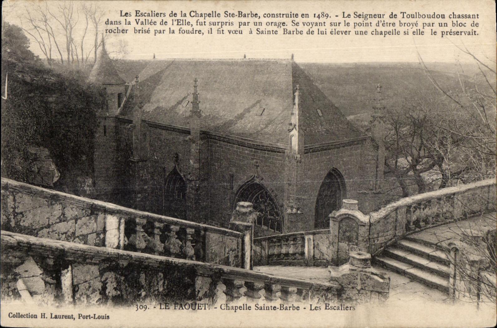 Les Escaliers de la Chapelle Sainte-Barbe - Le Faouët - Collection H. Laurent, Port-Louis