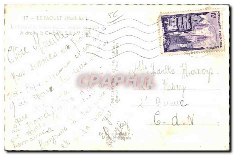 Le Faouët (Morbihan) — Chapelle Saint-Michel — Éditions Saby — Rückseite