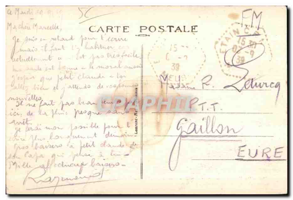 Le Faouët — Chapelle Sainte-Barbe, ruinée par un orage et une foudre — éditeur anonyme, n° 300 — Rückseite